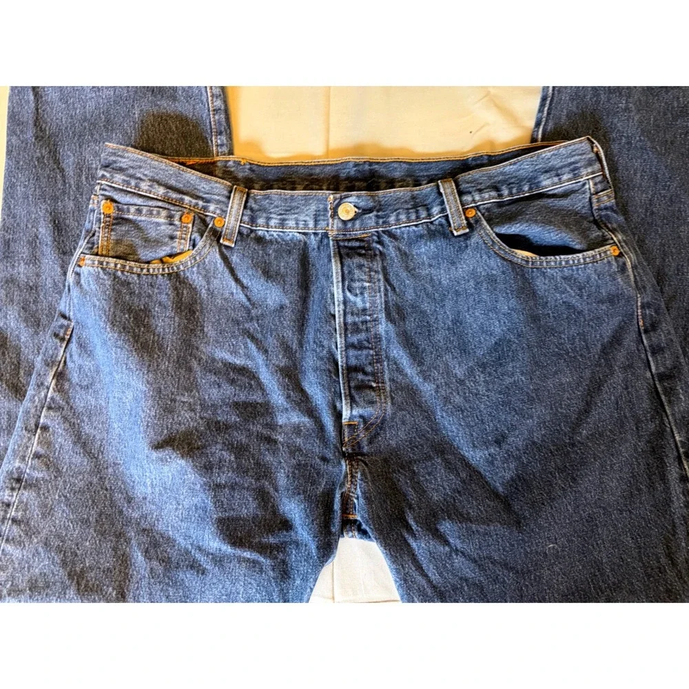 Levi's 501 Original Fit Mens 42x32 Blue Excellent‎ Button Fly Straight Leg Jeans